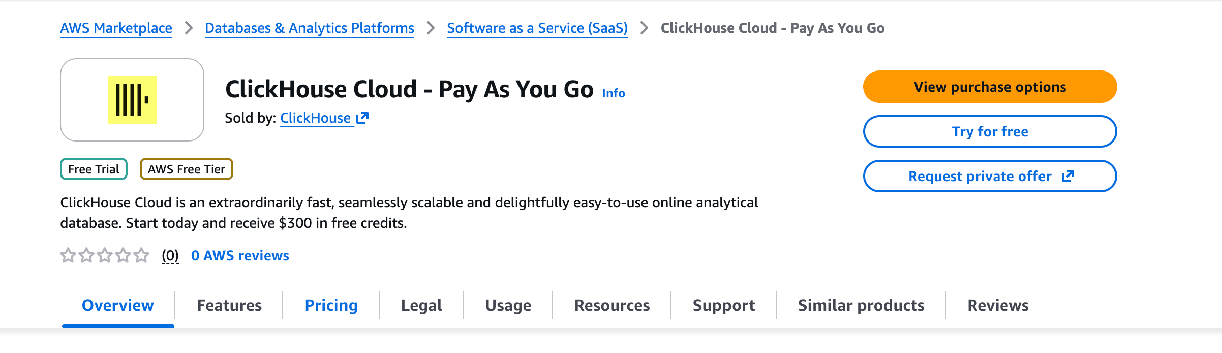 Visualizar opções de compra no AWS Marketplace