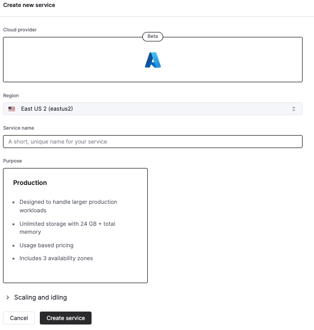 Formulário de informações para cadastro no ClickHouse Cloud