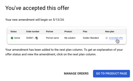 Confirmação de aceitação no Marketplace do GCP