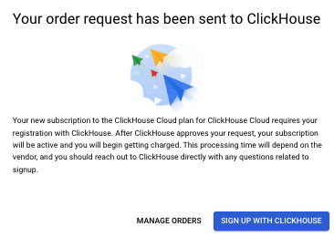 Modal de inscrição do Marketplace do GCP