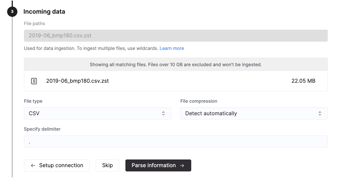 Choose Data Format