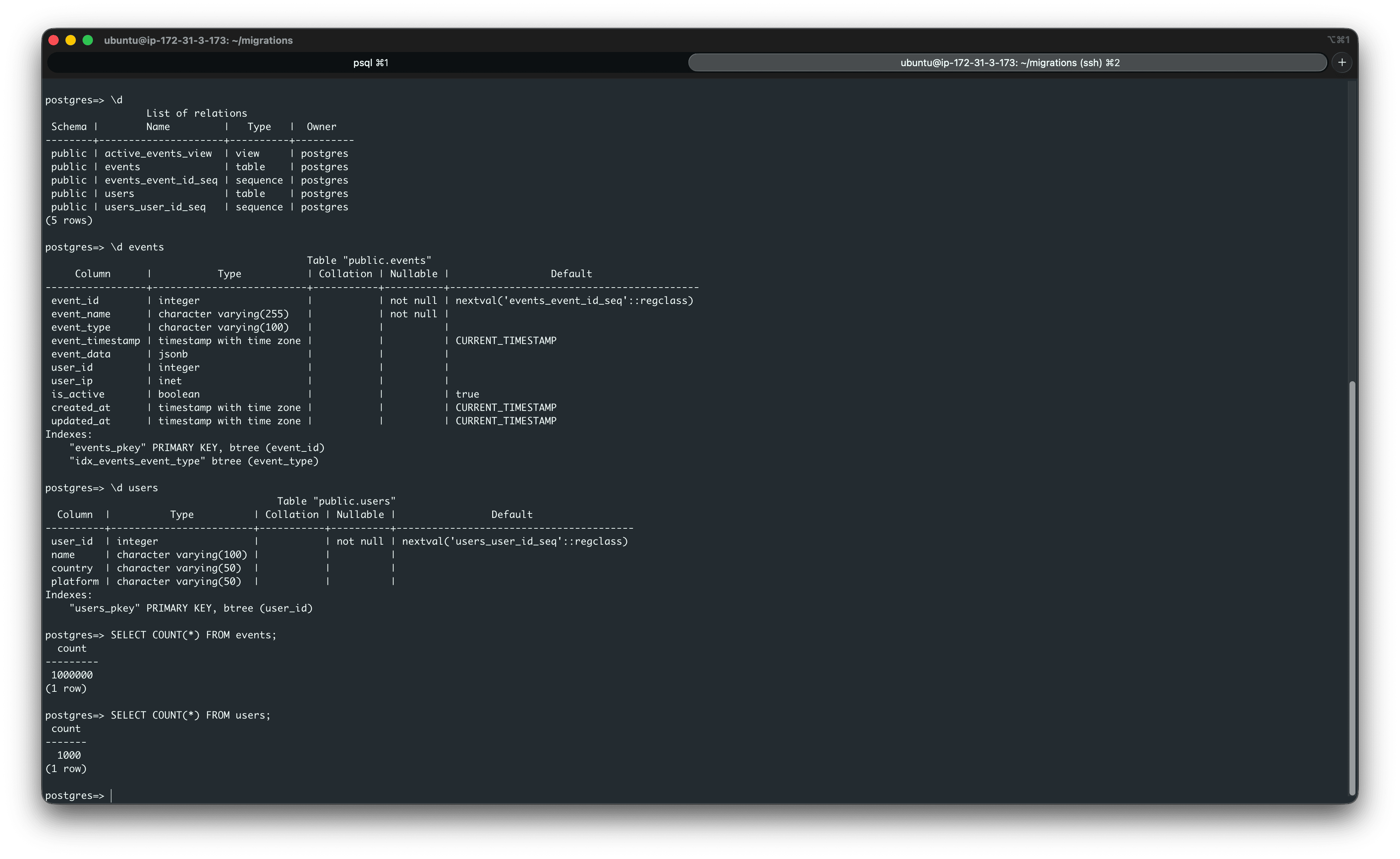 Source PostgreSQL Tables Setup